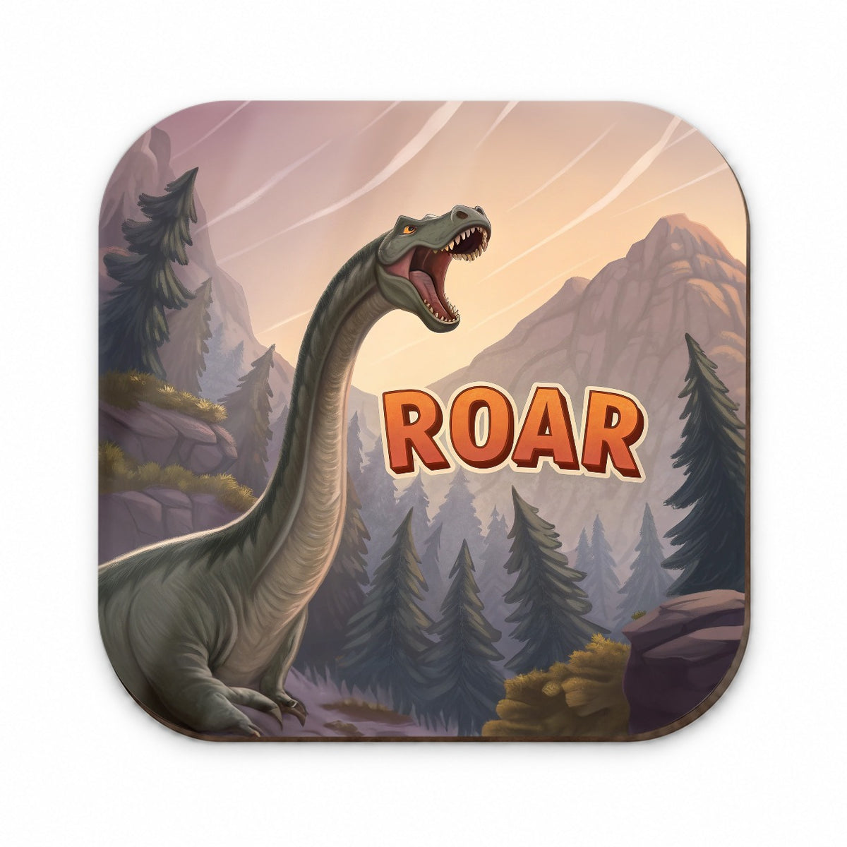 Brontosaurus Roar Bold Text Dinosaur Fridge Magnet