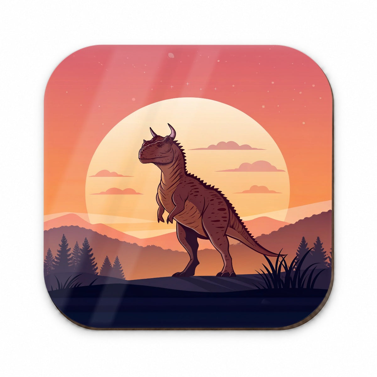 Carnotaurus Sunset Dinosaur Fridge Magnet