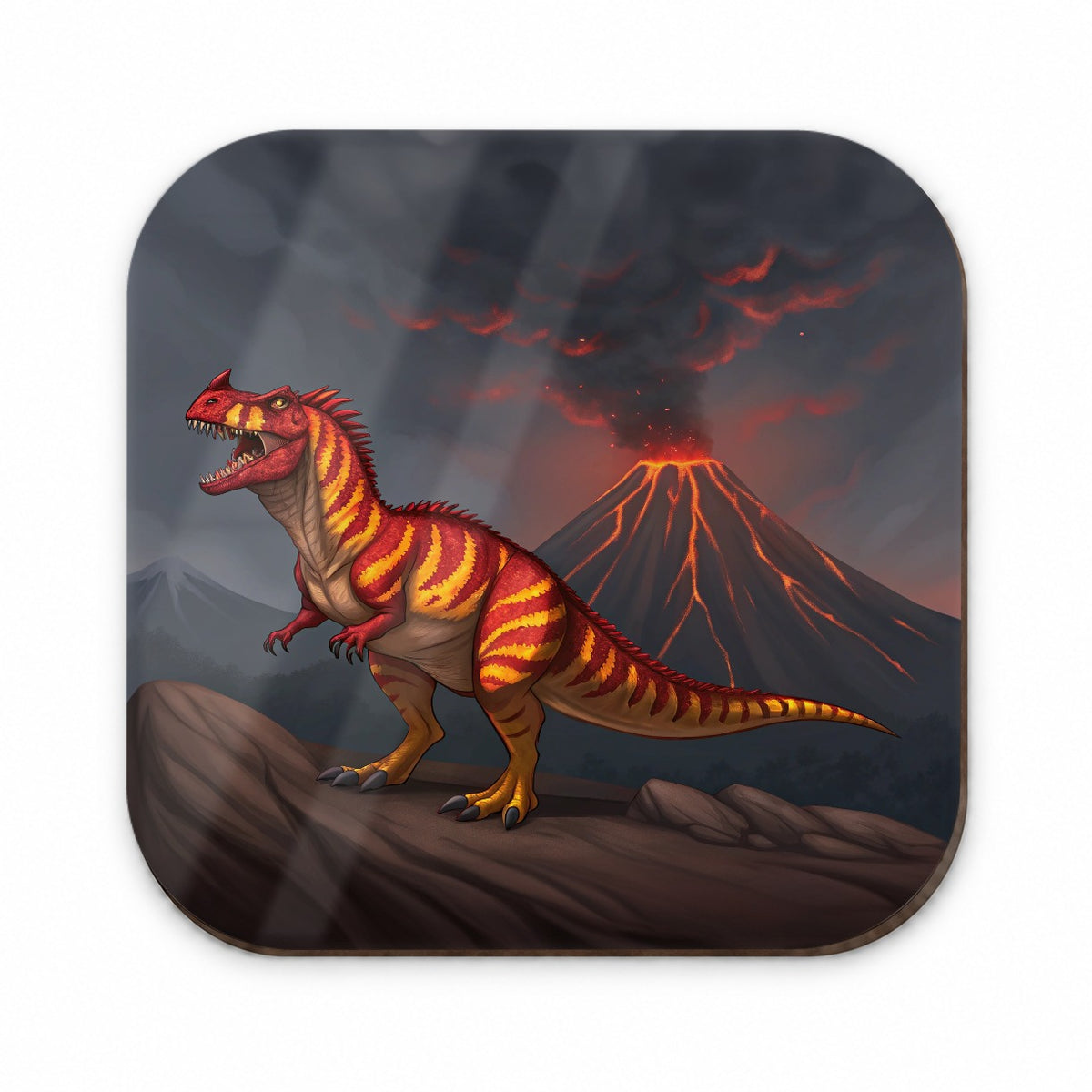 Carnotaurus Volcano Erupting Dinosaur Fridge Magnet