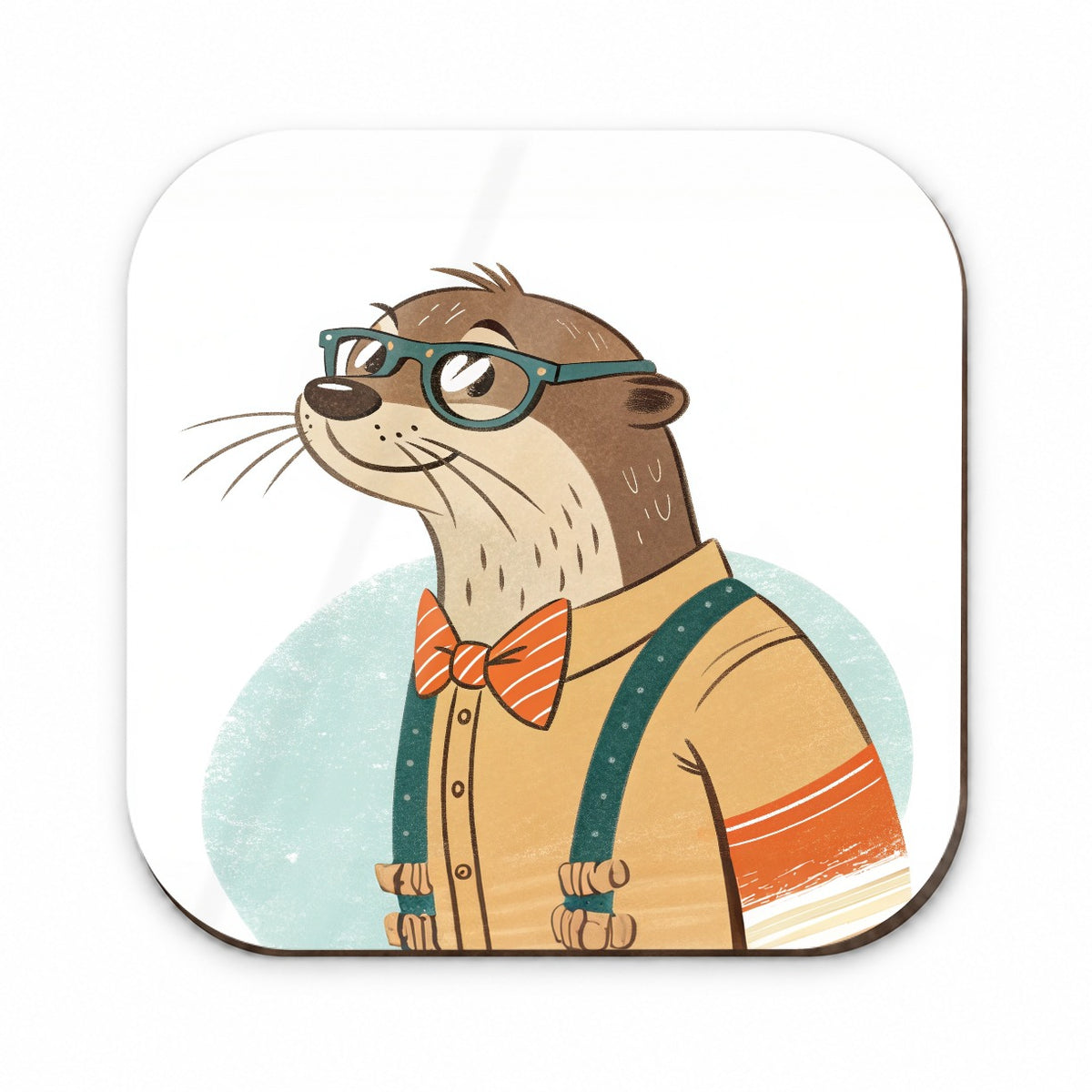 Cool Otter Wearing Glasses Retro Illustration Fridge Magnet