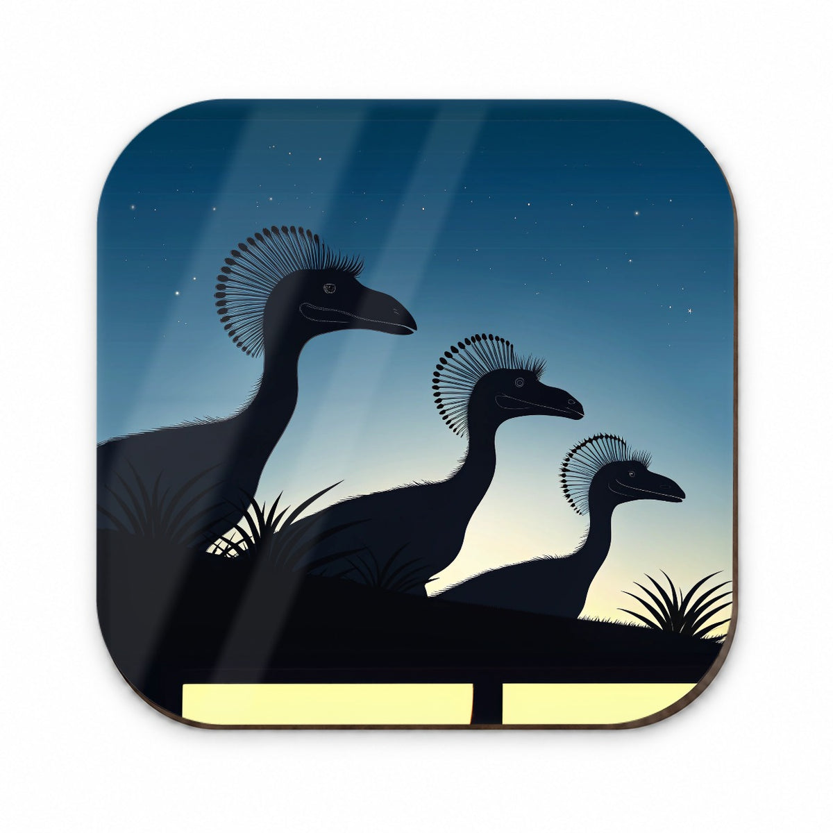 Dilophosaurus Silhouettes Night Dinosaurs Fridge Magnet