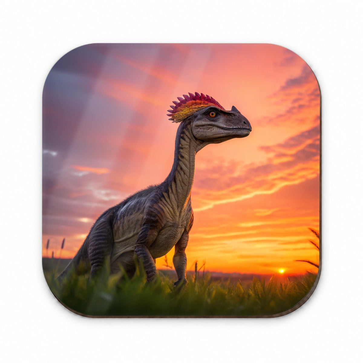 Dilophosaurus Sunset Dinosaur Fridge Magnet