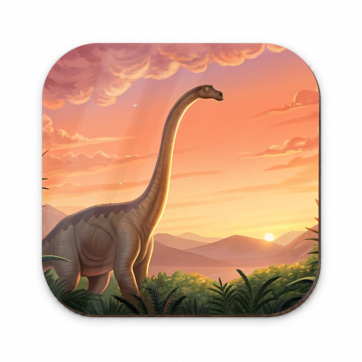 Diplodocus Sunset Sunrise Dinosaur Fridge Magnet