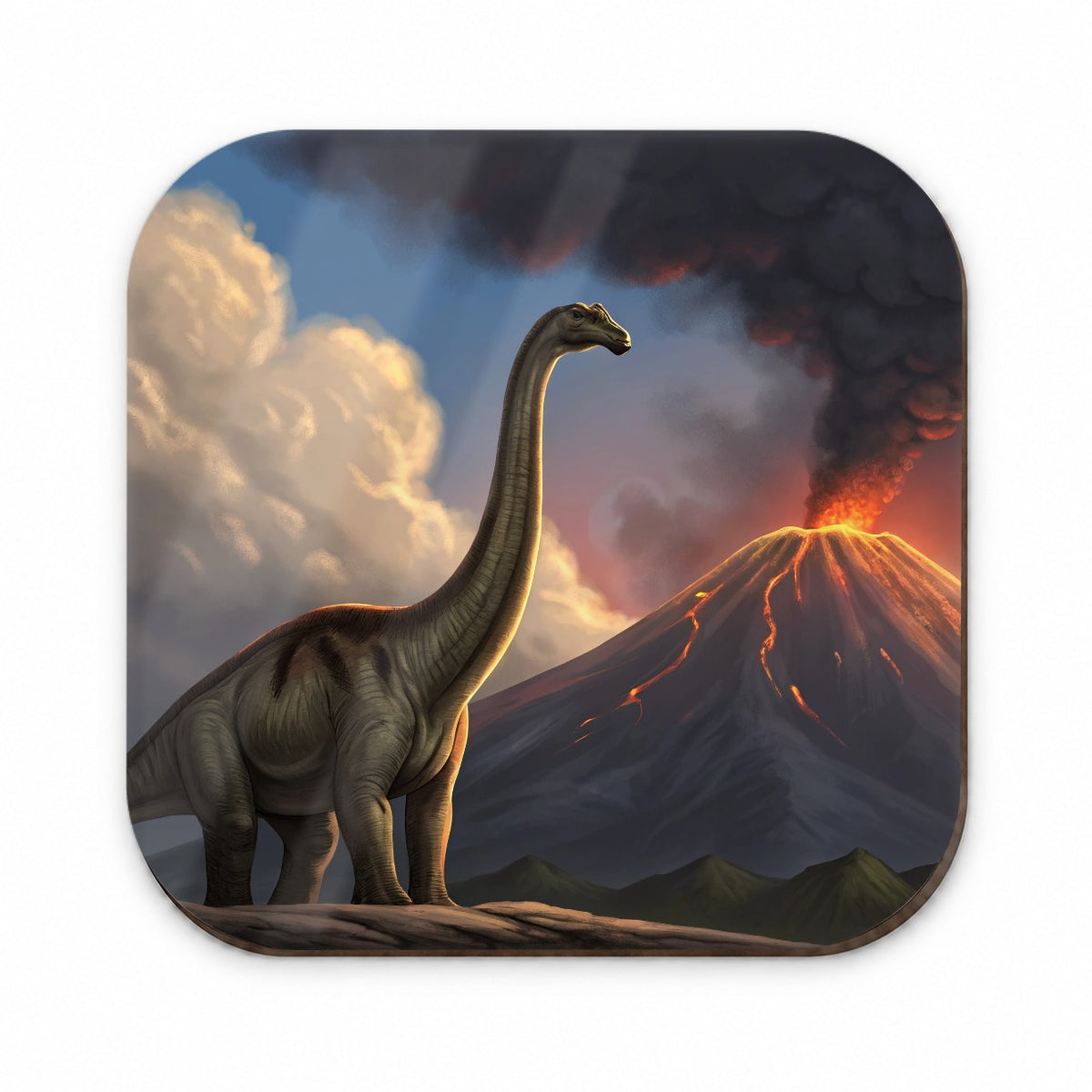 Diplodocus Volcano Erupting Dinosaur Fridge Magnet