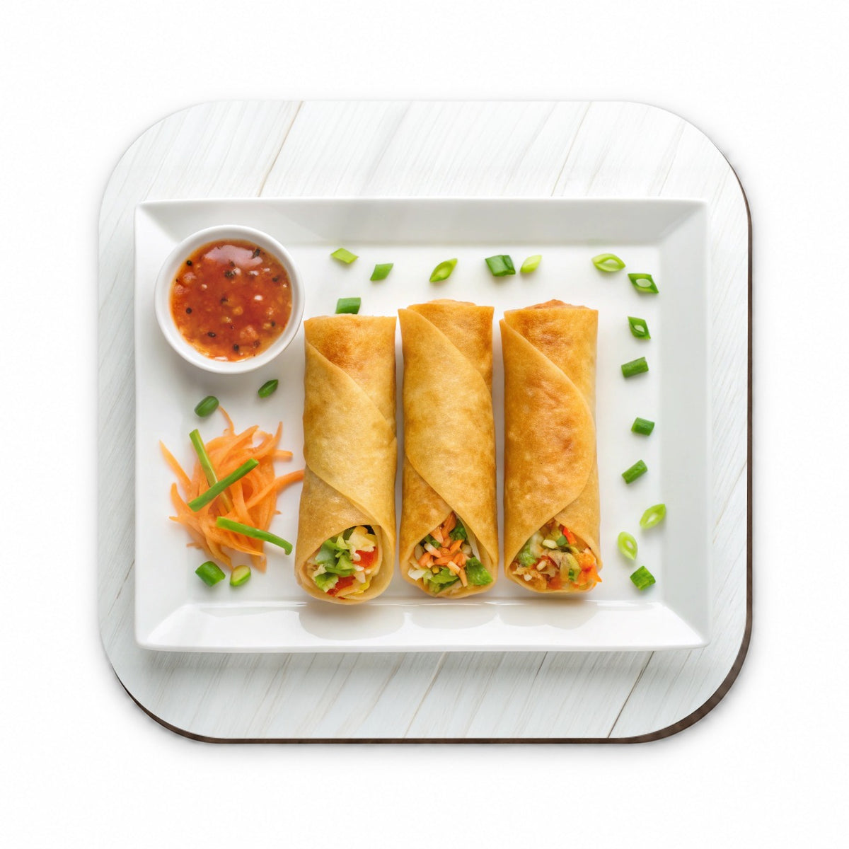 Egg Spring Rolls On Plate Fridge Magnet