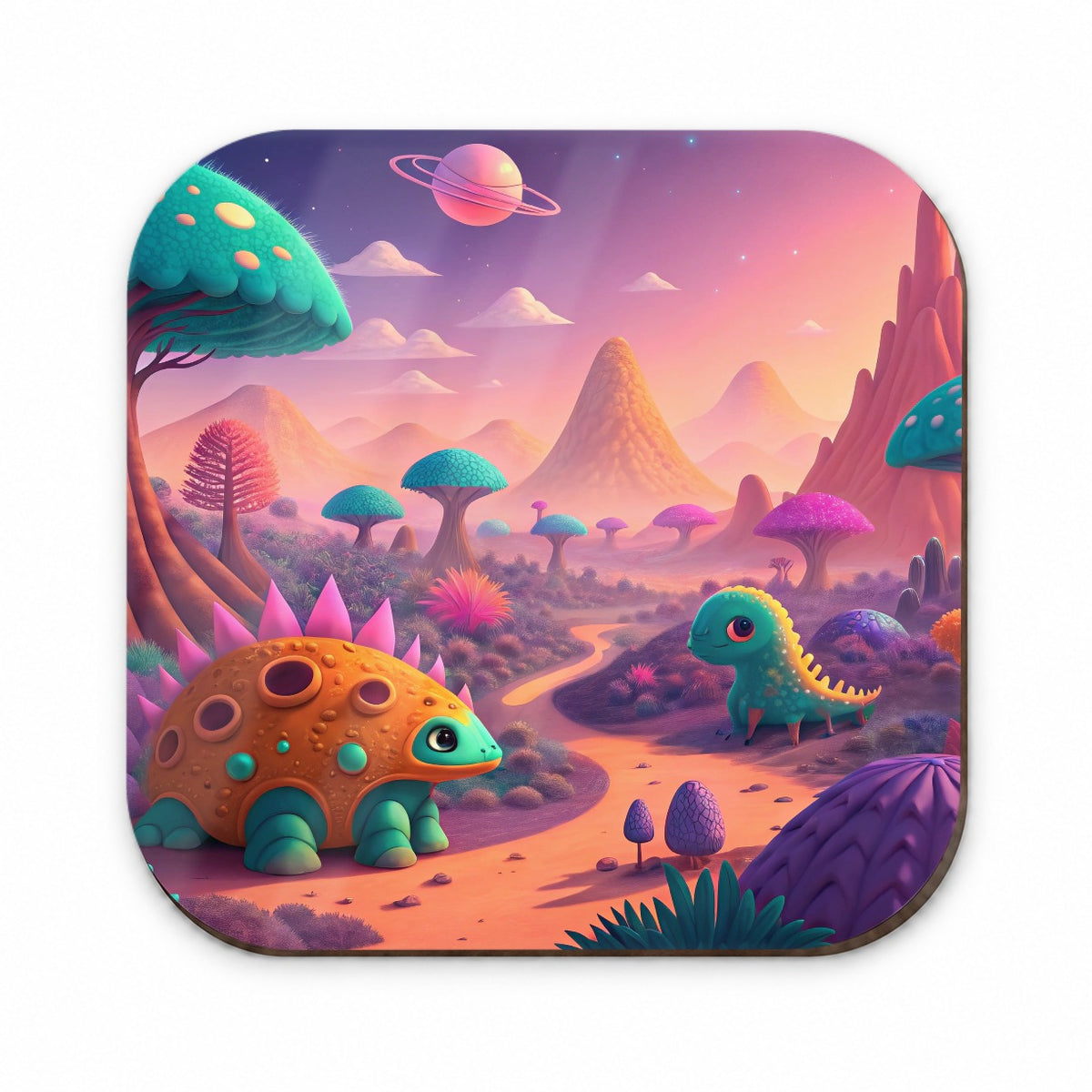 Fantasy Alien Planet Dinosaurs Fridge Magnet