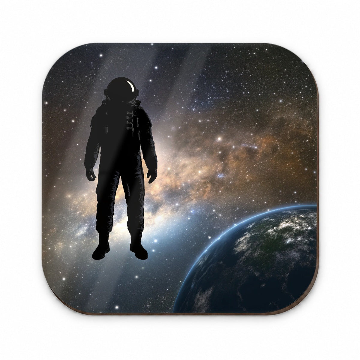 Floating Astronaut Silhouette Earth Space Fridge Magnet