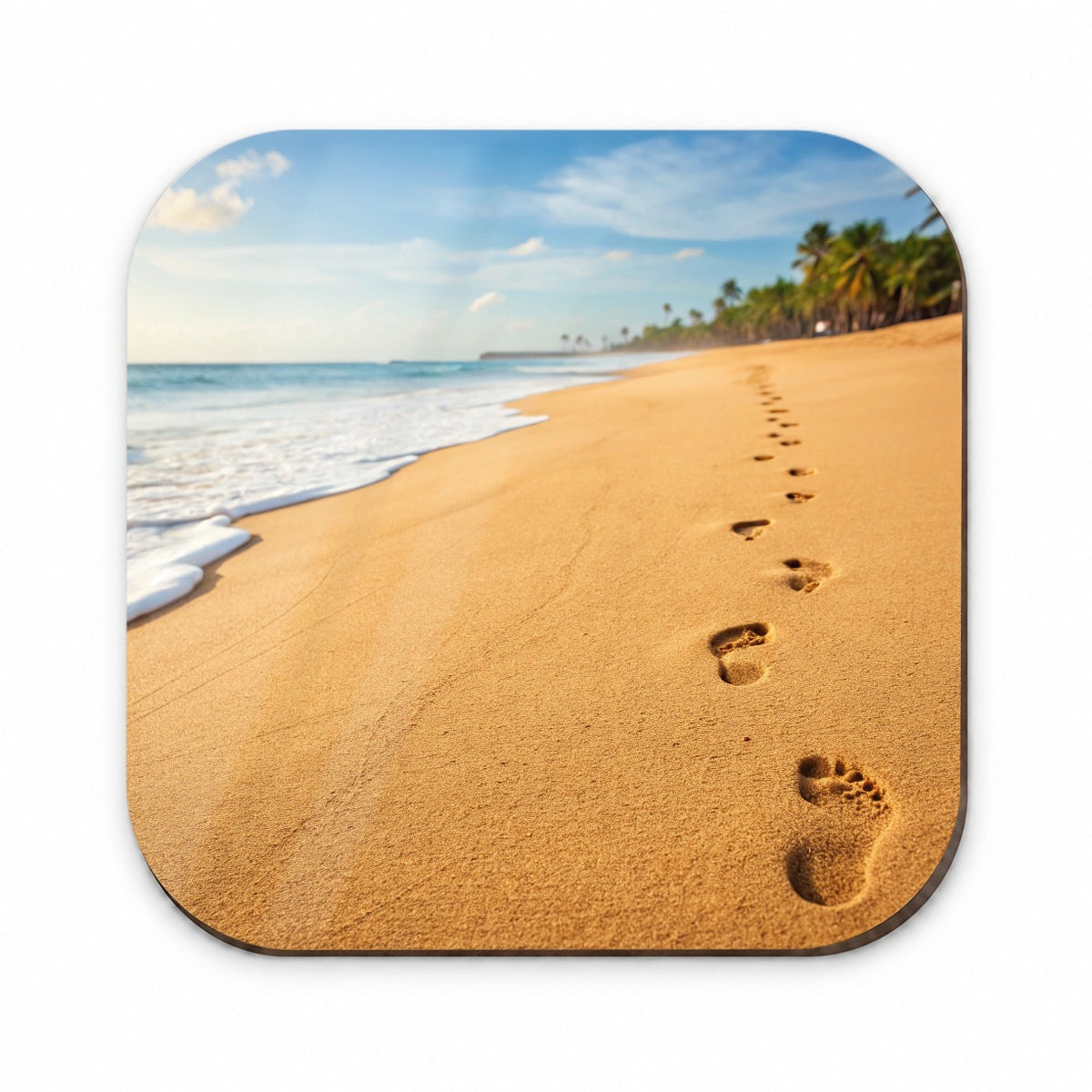 Footprints In The Sand Barefoot Beach Ocean Fridge Magnet