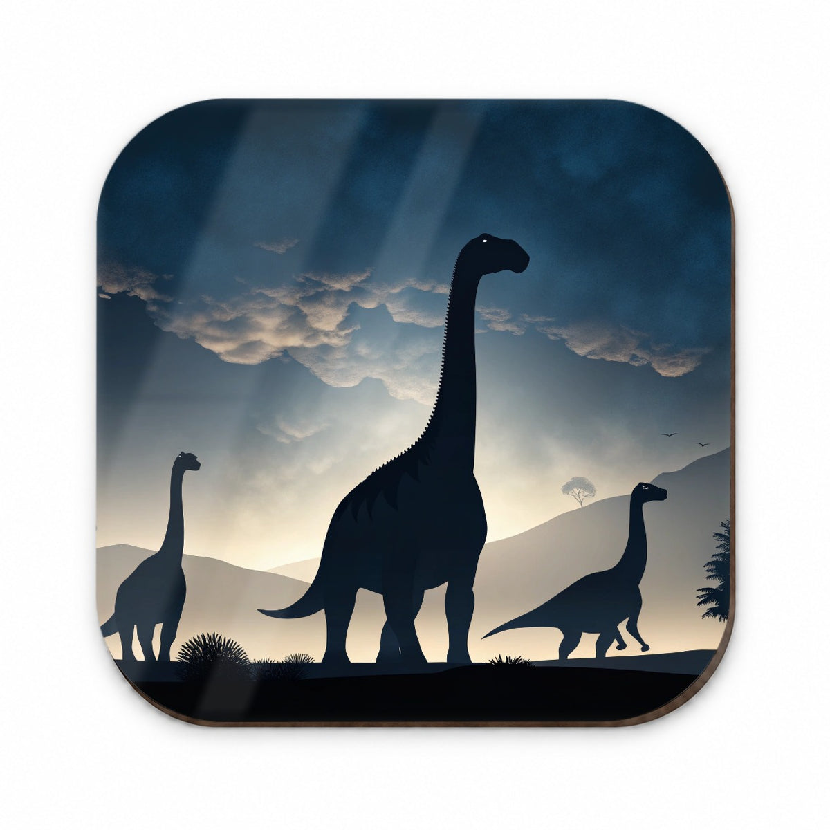 Gigantosaurus Sauropods Silhouettes Night Dinosaurs Fridge Magnet