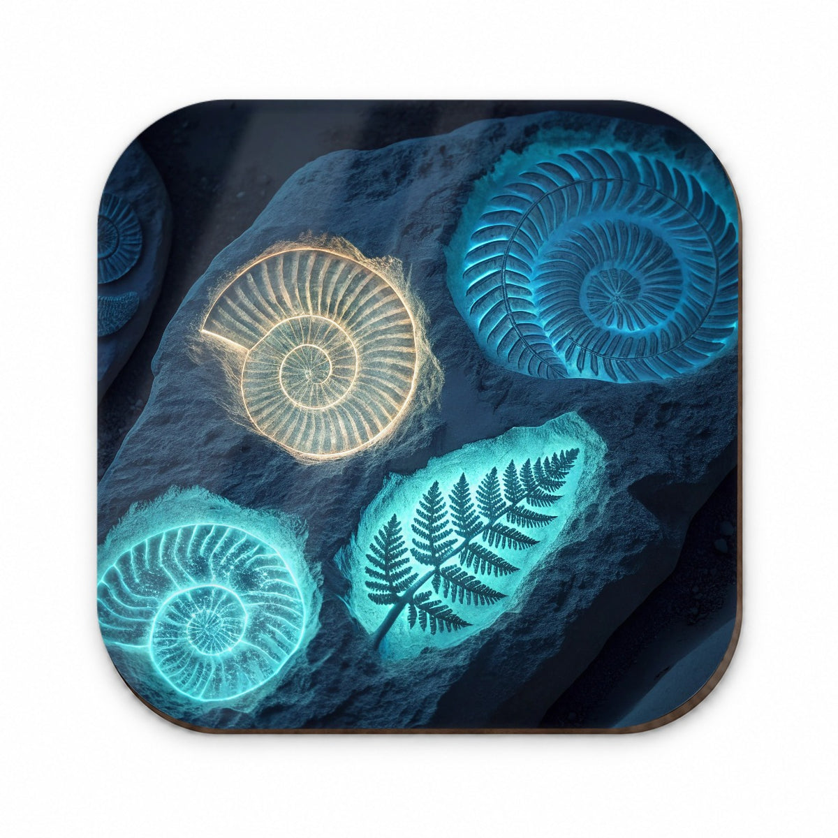 Glowing Holographic Style Fossil Imprints Fridge Magnet
