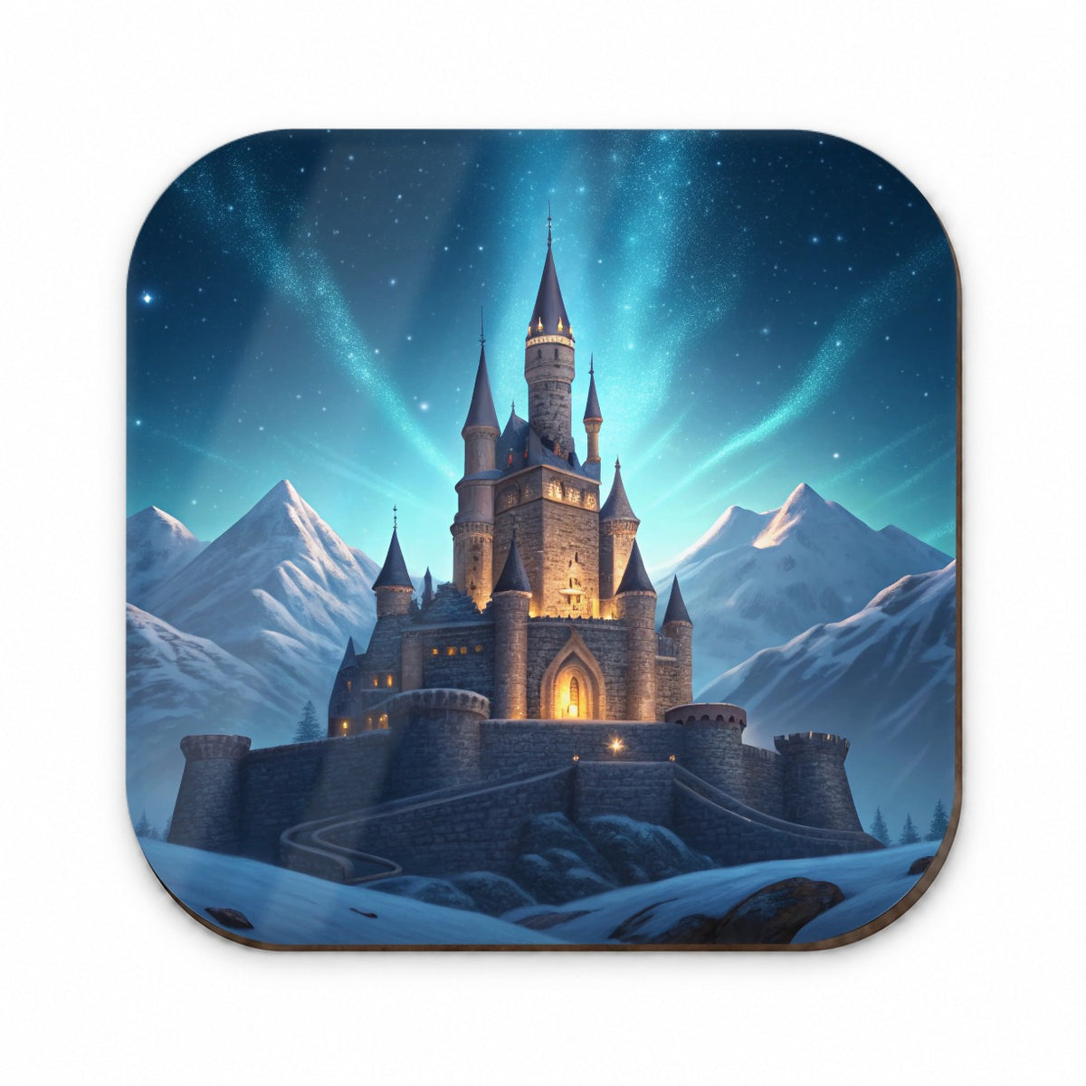 Mountaintop Castle Lights At Night Fridge Magnet