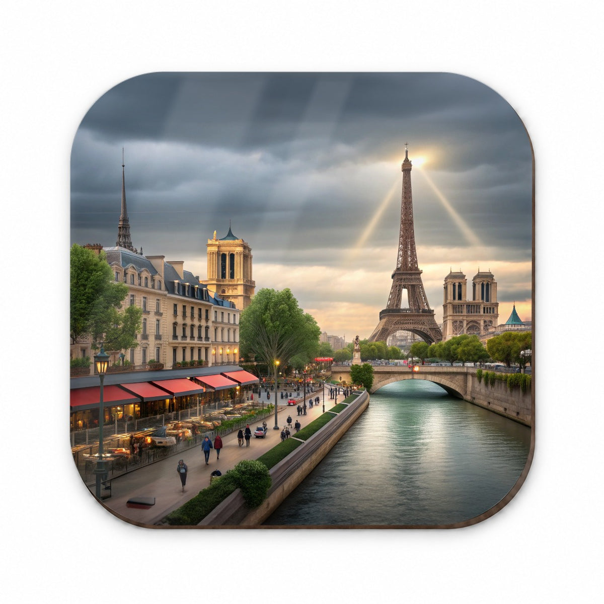 Paris France Cloudy Eiffel Tower Fridge Magnet