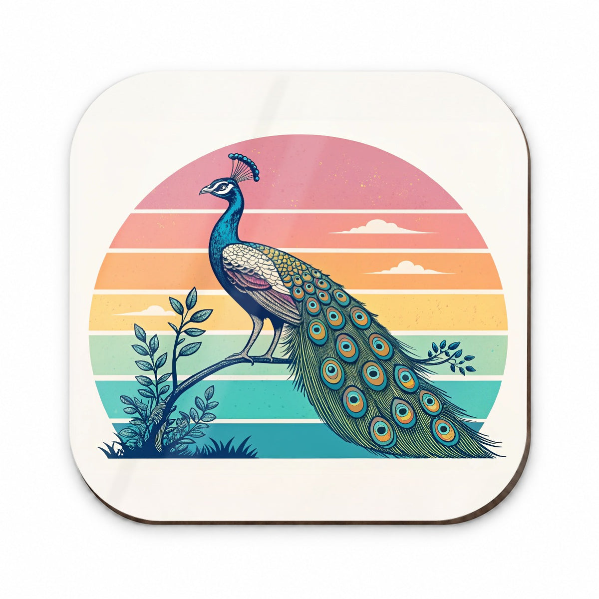 Retro Peacock Fridge Magnet