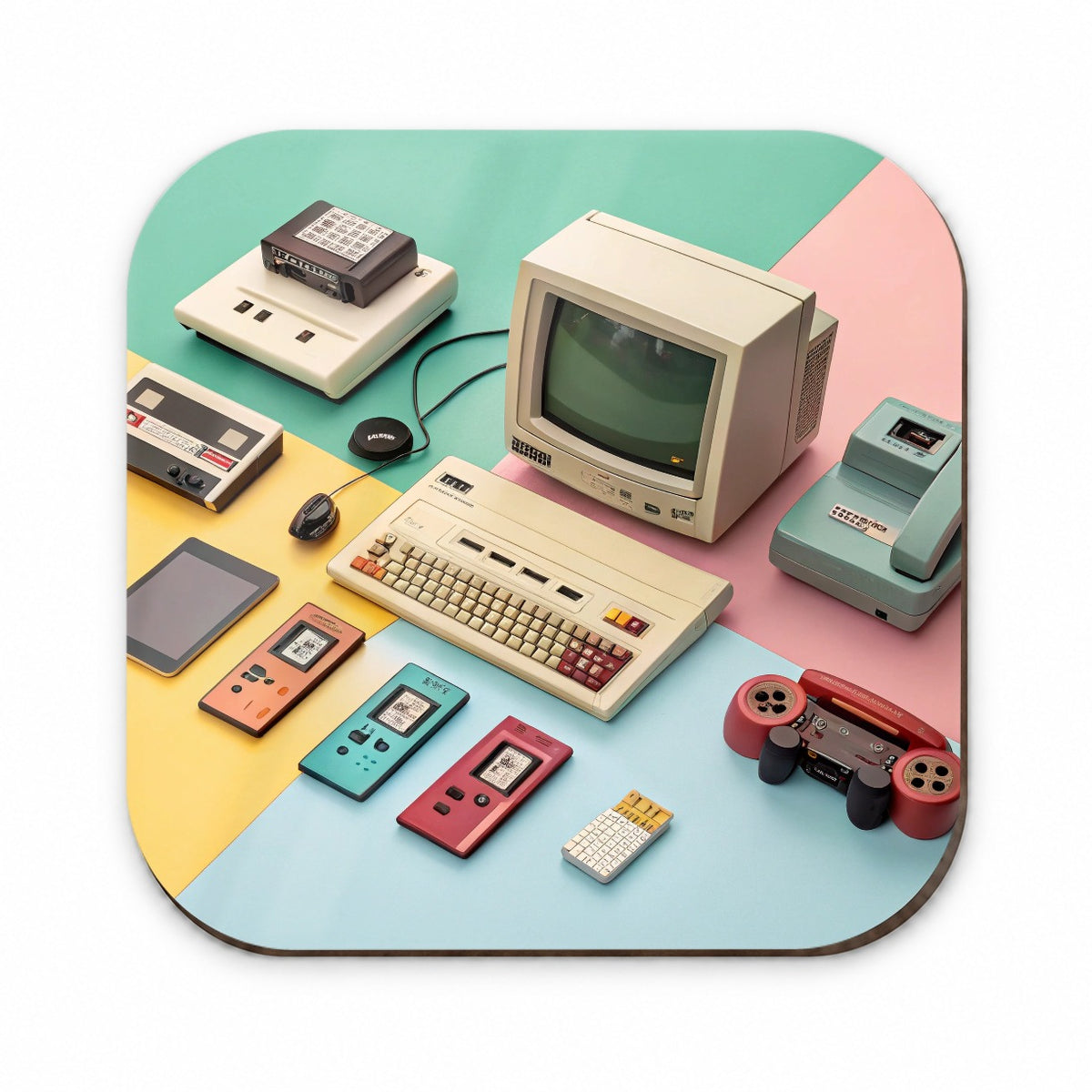 Retro Technology Device Computer Collage Fridge Magnet