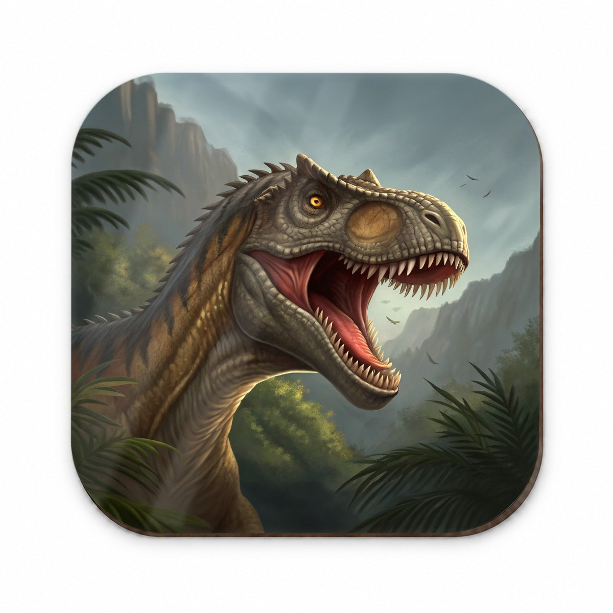 Roaring Allosaurus Dinosaur Mountains Fridge Magnet