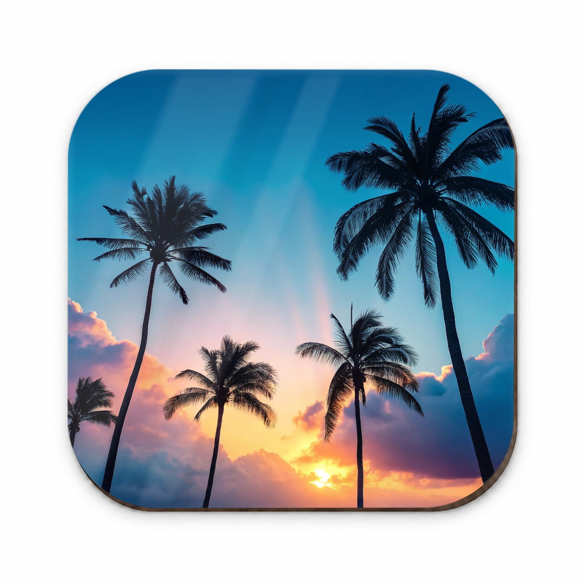 Silhouetted Palm Trees Beautiful Sky Fridge Magnet