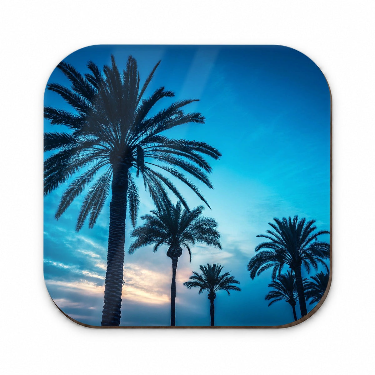 Silhouetted Palm Trees Blue Sky Fridge Magnet