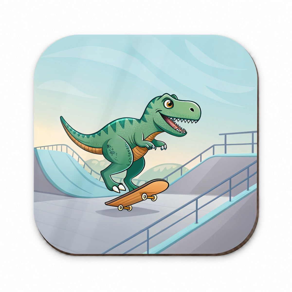 Skateboarding Tyrannosaurus Rex Dinosaur Cute Fridge Magnet