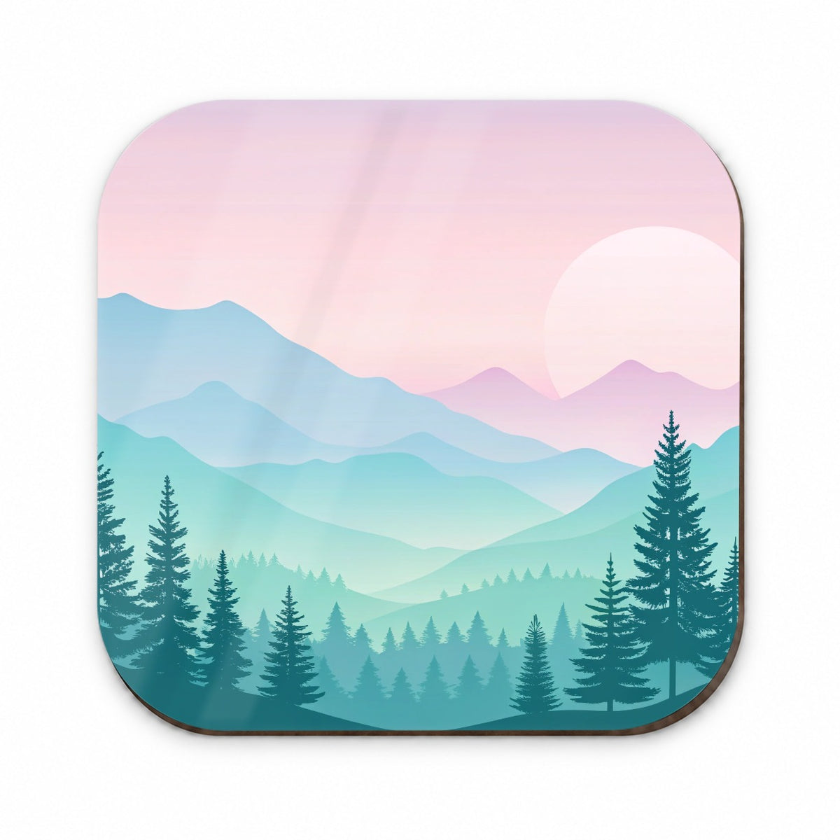 Soft Gradient Pastels Mountains Fridge Magnet