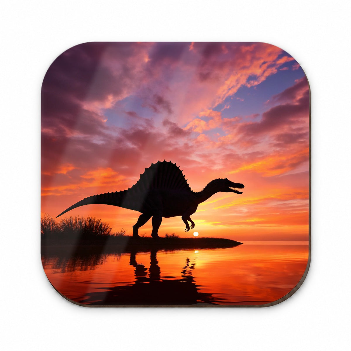 Spinosaurus Sunset Dinosaur Fridge Magnet