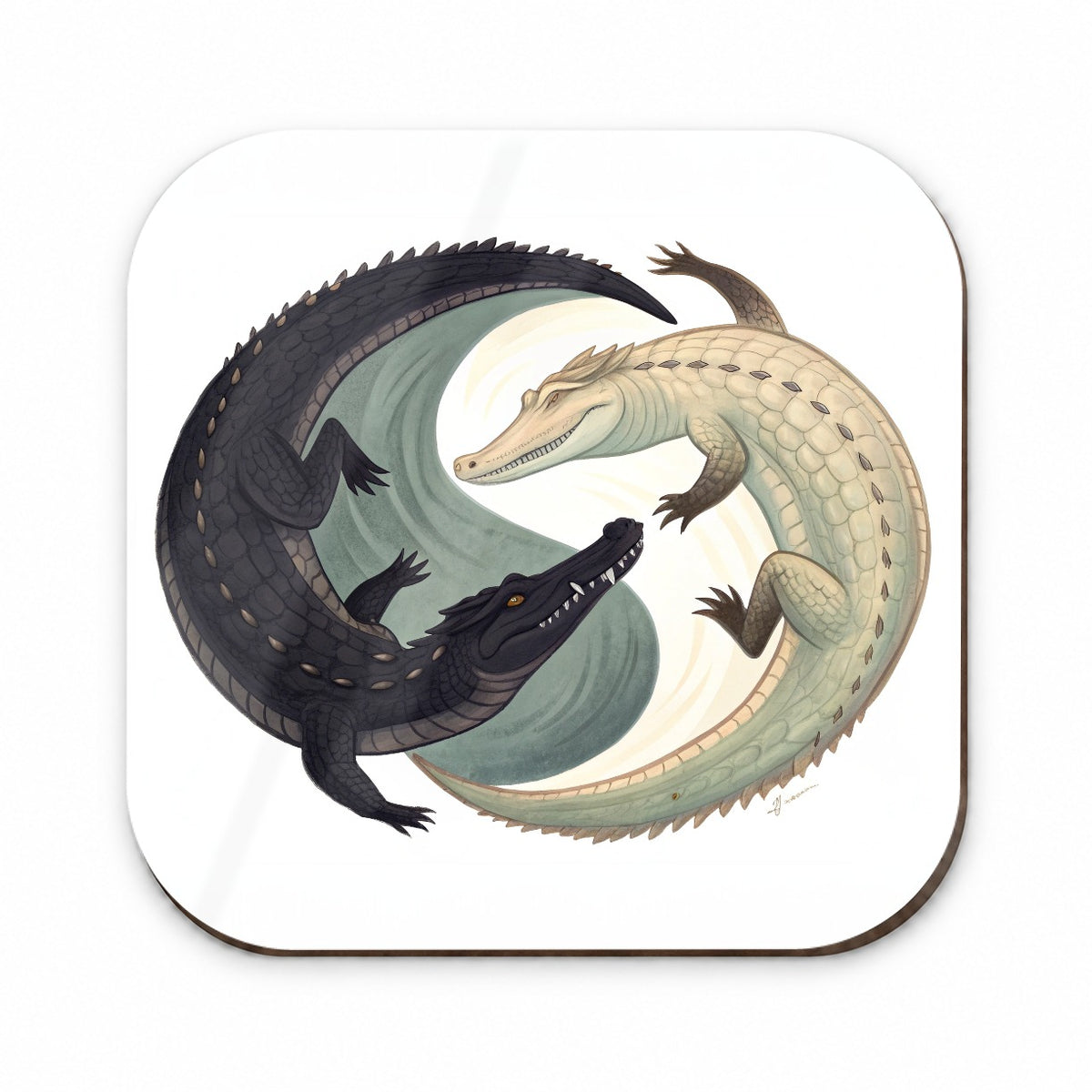 Two Alligators Yin Yang Fridge Magnet