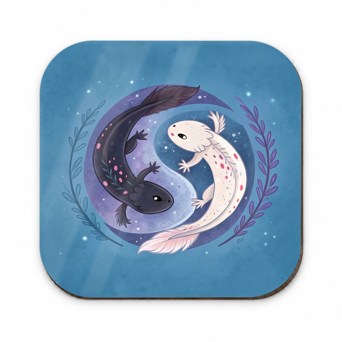 Two Axolotl Yin Yang Fridge Magnet
