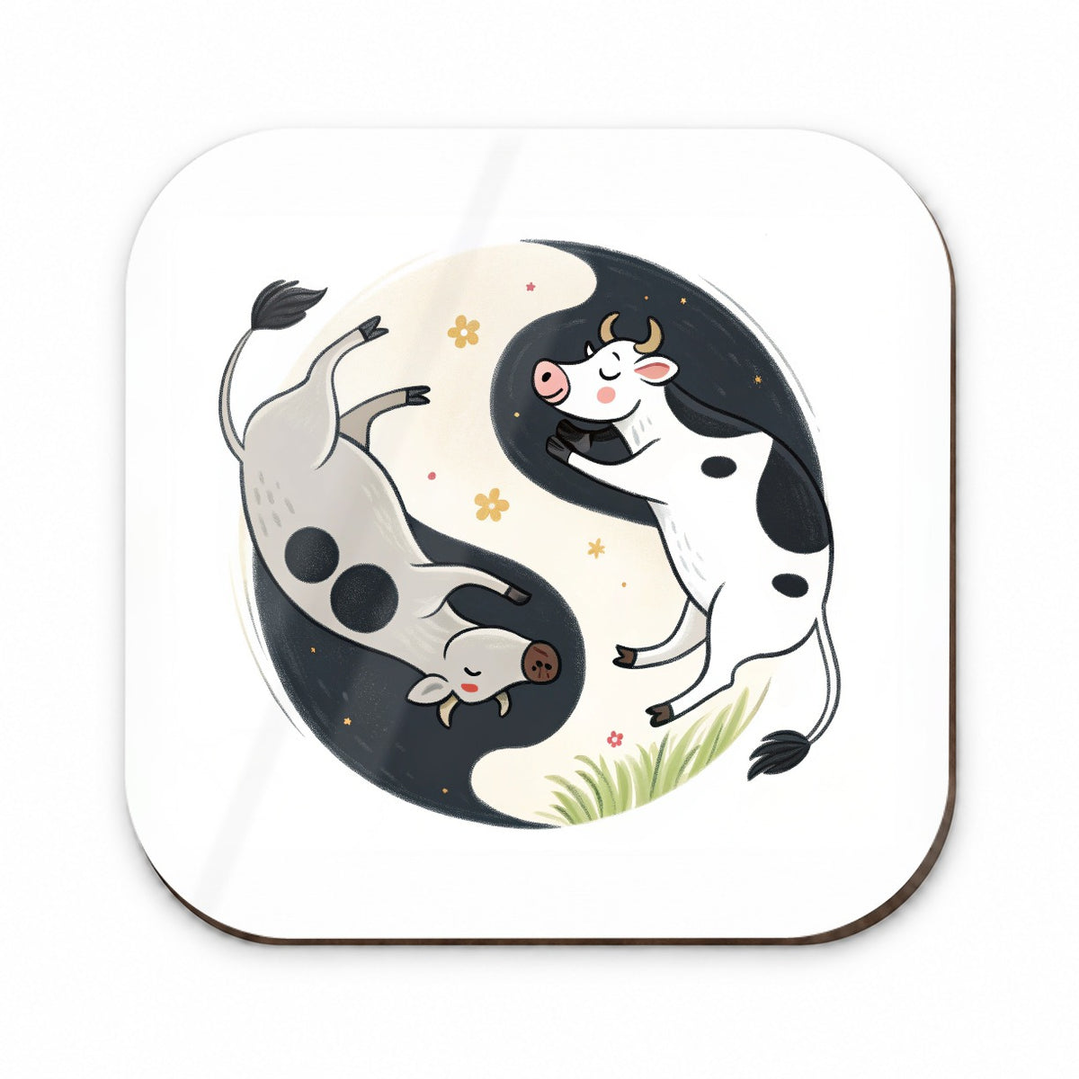 Two Cows Yin Yang Fridge Magnet