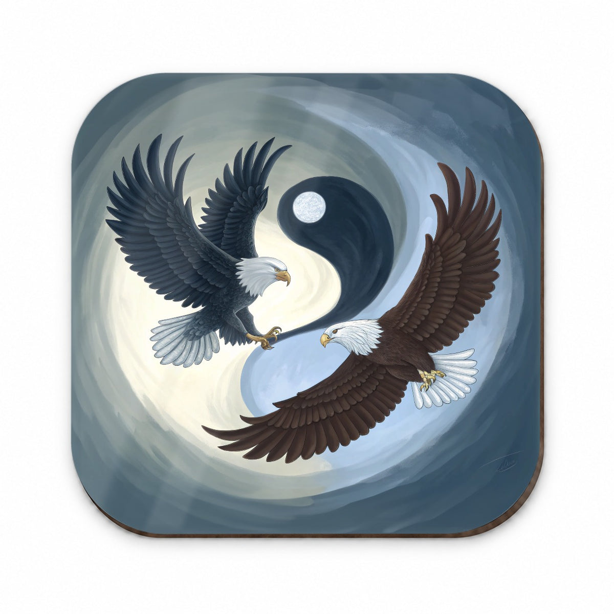 Two Eagles Yin Yang Fridge Magnet