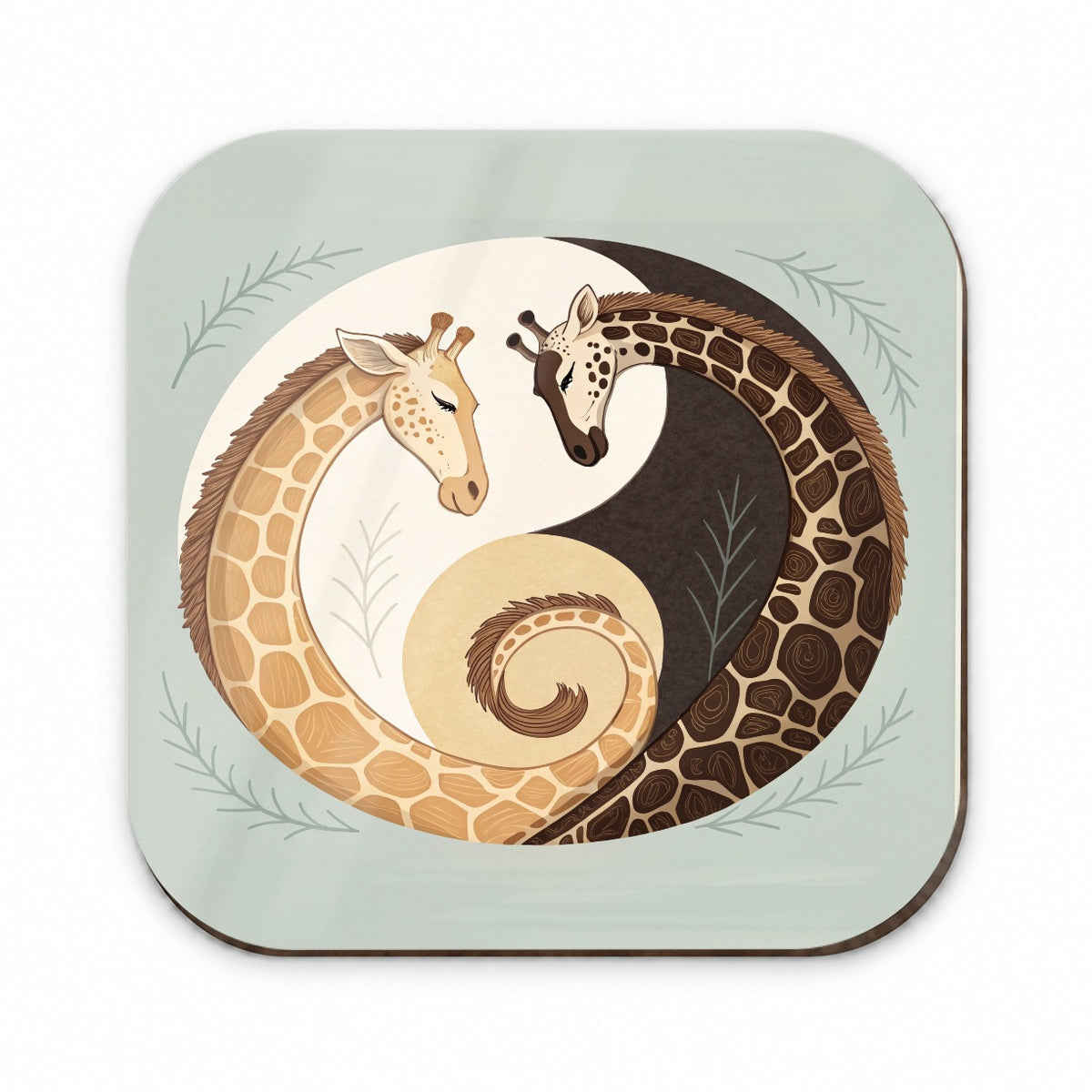 Two Giraffes Yin Yang Fridge Magnet