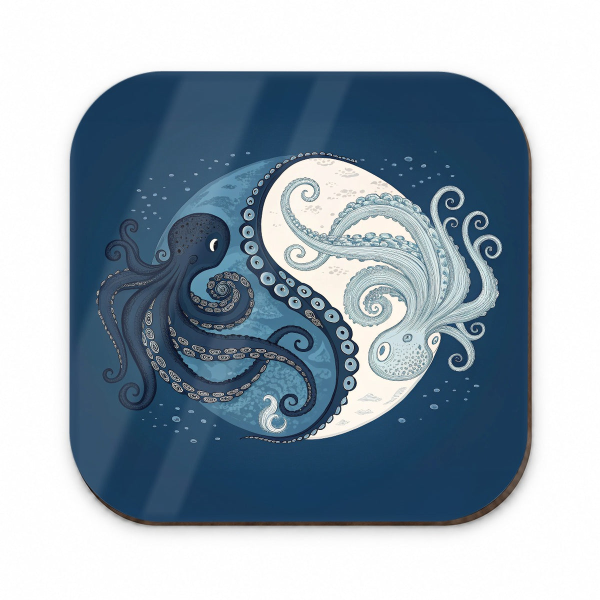 Two Octopus Yin Yang Blues Fridge Magnet