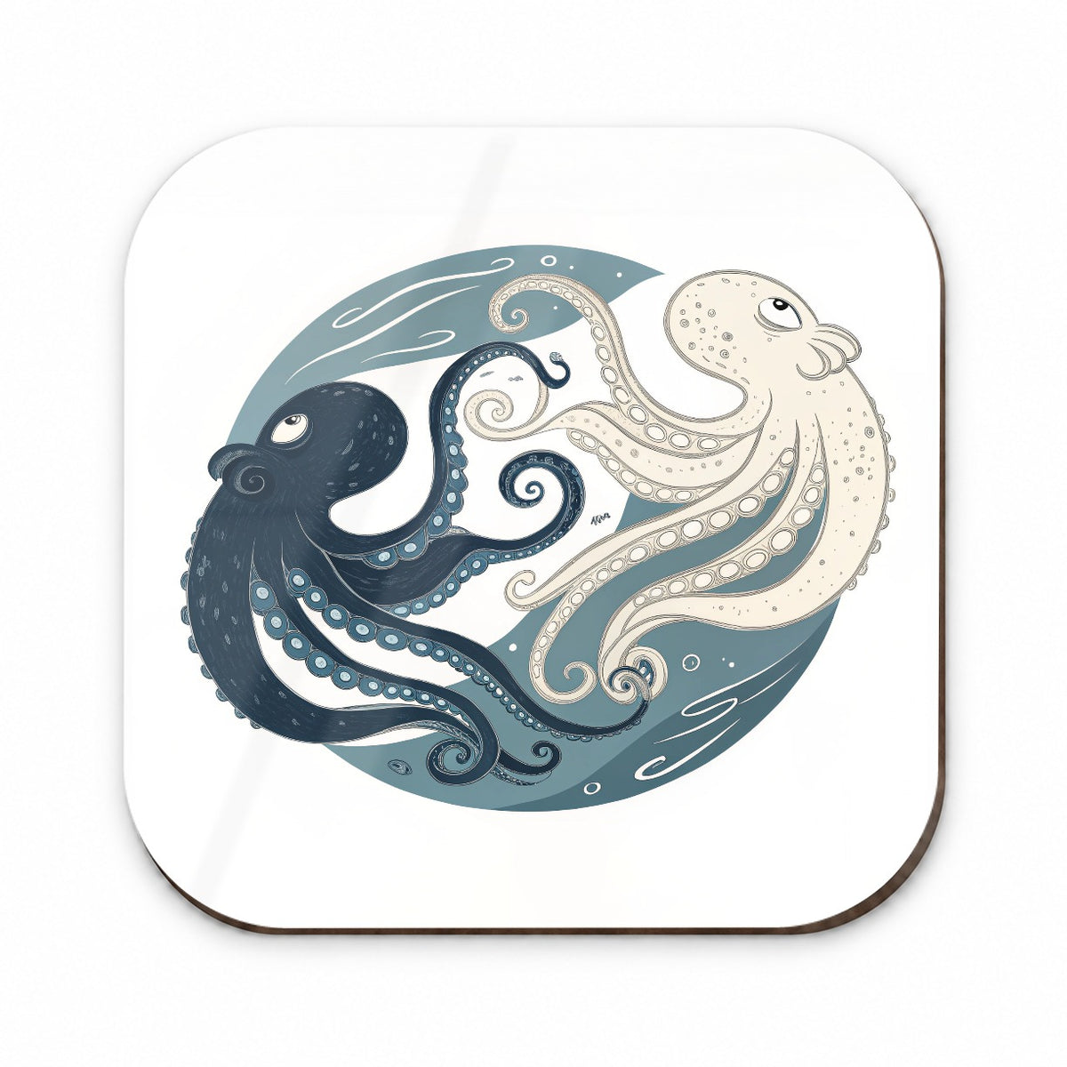 Two Octopus Yin Yang Fridge Magnet