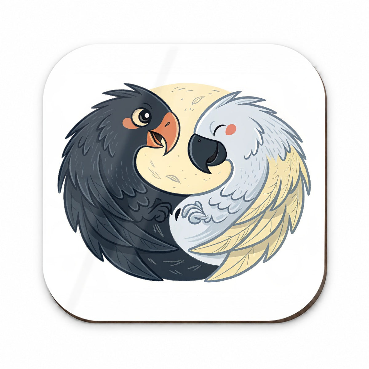 Two Parrots Yin Yang Fridge Magnet