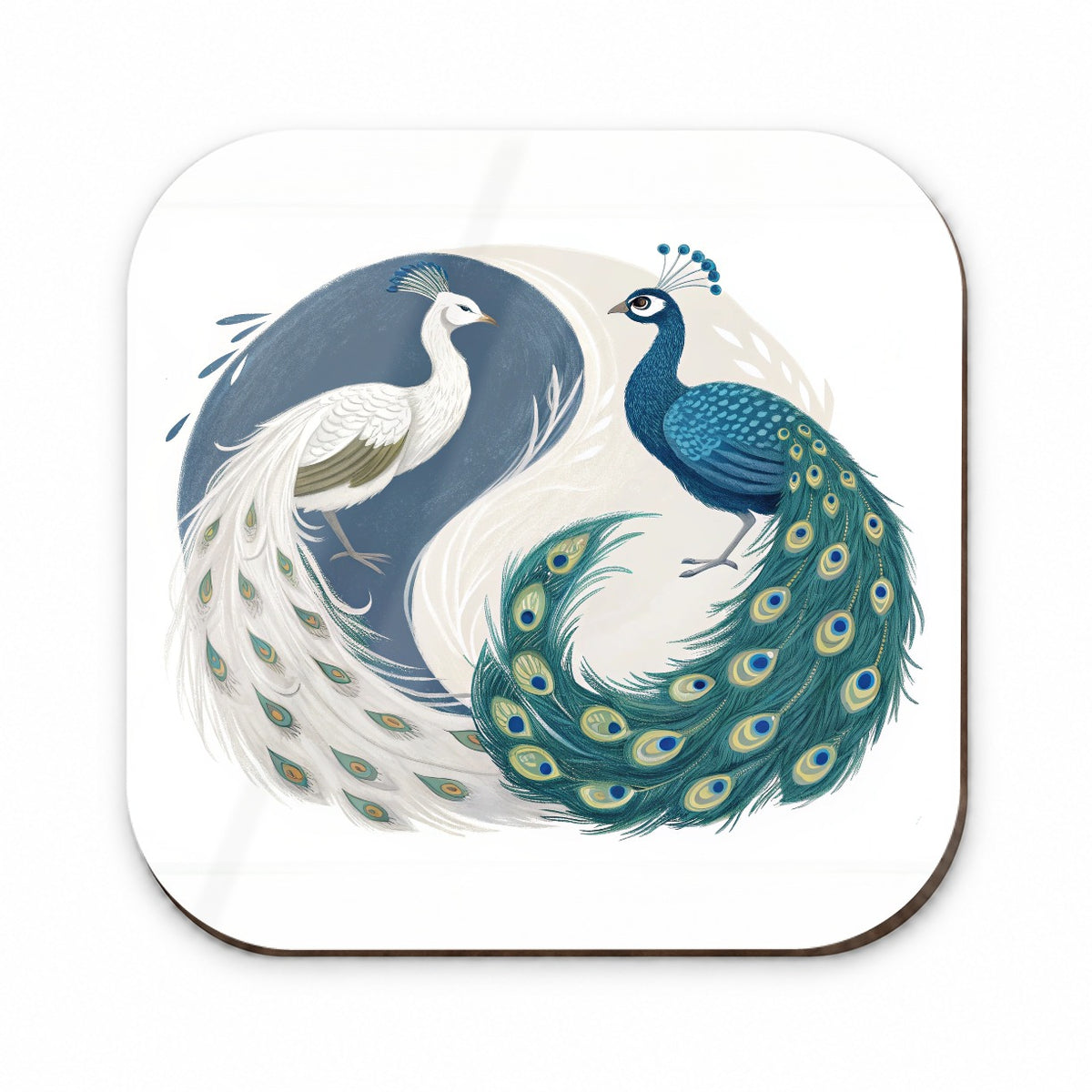 Two Peacocks Yin Yang Fridge Magnet