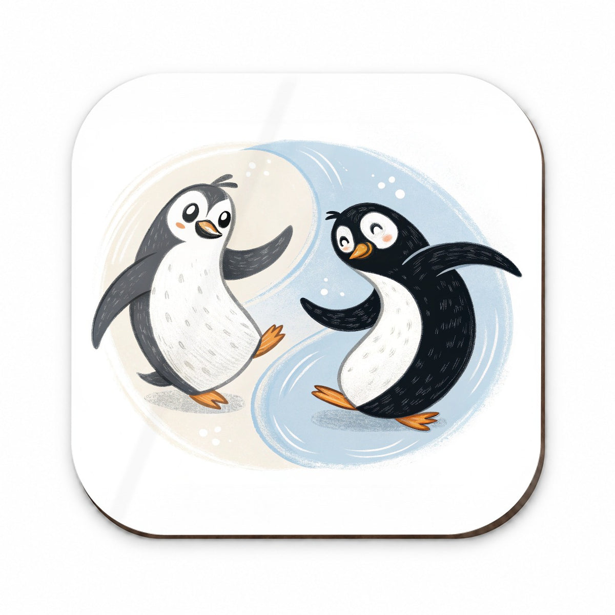 Two Penguins Yin Yang Cute Fridge Magnet