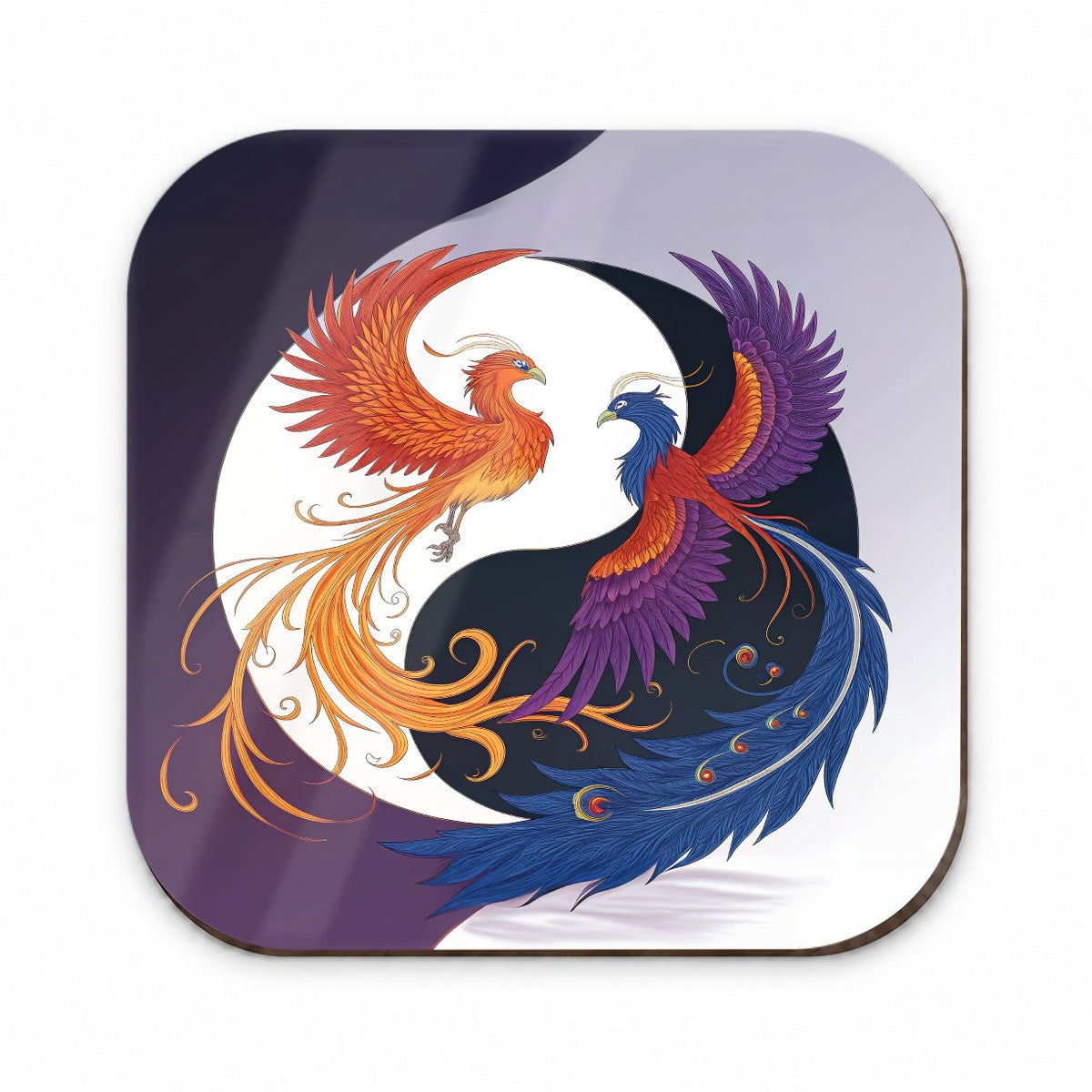 Two Phoenix Yin Yang Fridge Magnet