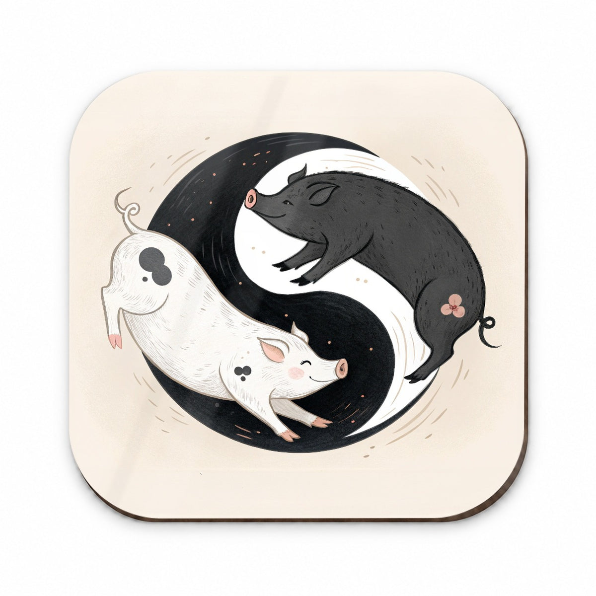 Two Pigs Yin Yang Cute Fridge Magnet