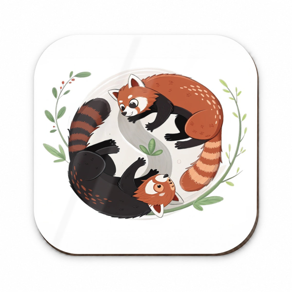 Two Red Pandas Yin Yang Cute Fridge Magnet