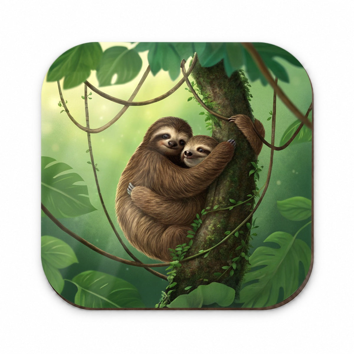 Two Sloths Hugging Fridge Magnet