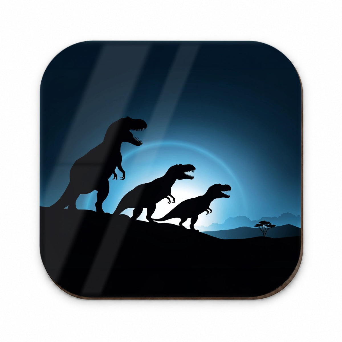 Tyrannosaurus T-Rex Dinosaur Night Silhouettes Fridge Magnet