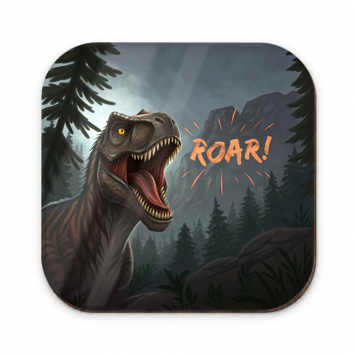 Tyrannosaurus T-Rex Dinosaur Roar Bold Text Fridge Magnet