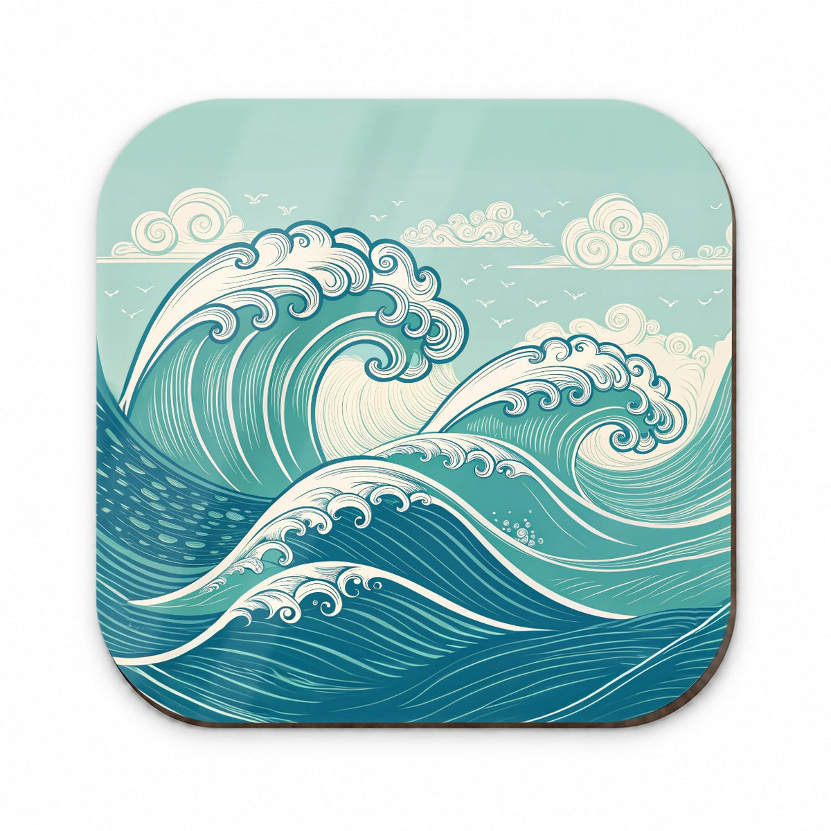 Vintage Ocean Waves Drawing Fridge Magnet