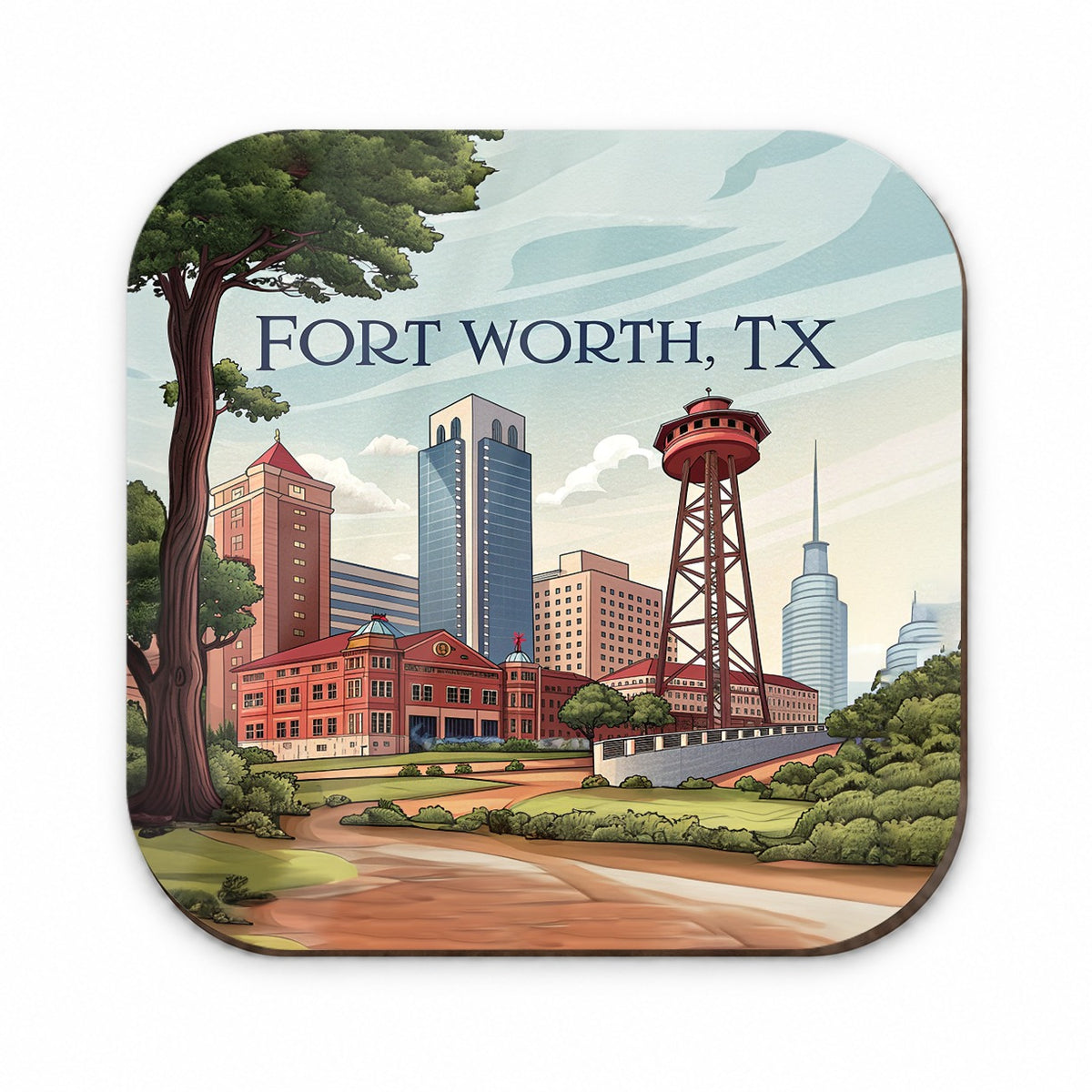 Fort Worth, Texas TX Travel City State Stamp Fridge Magnet