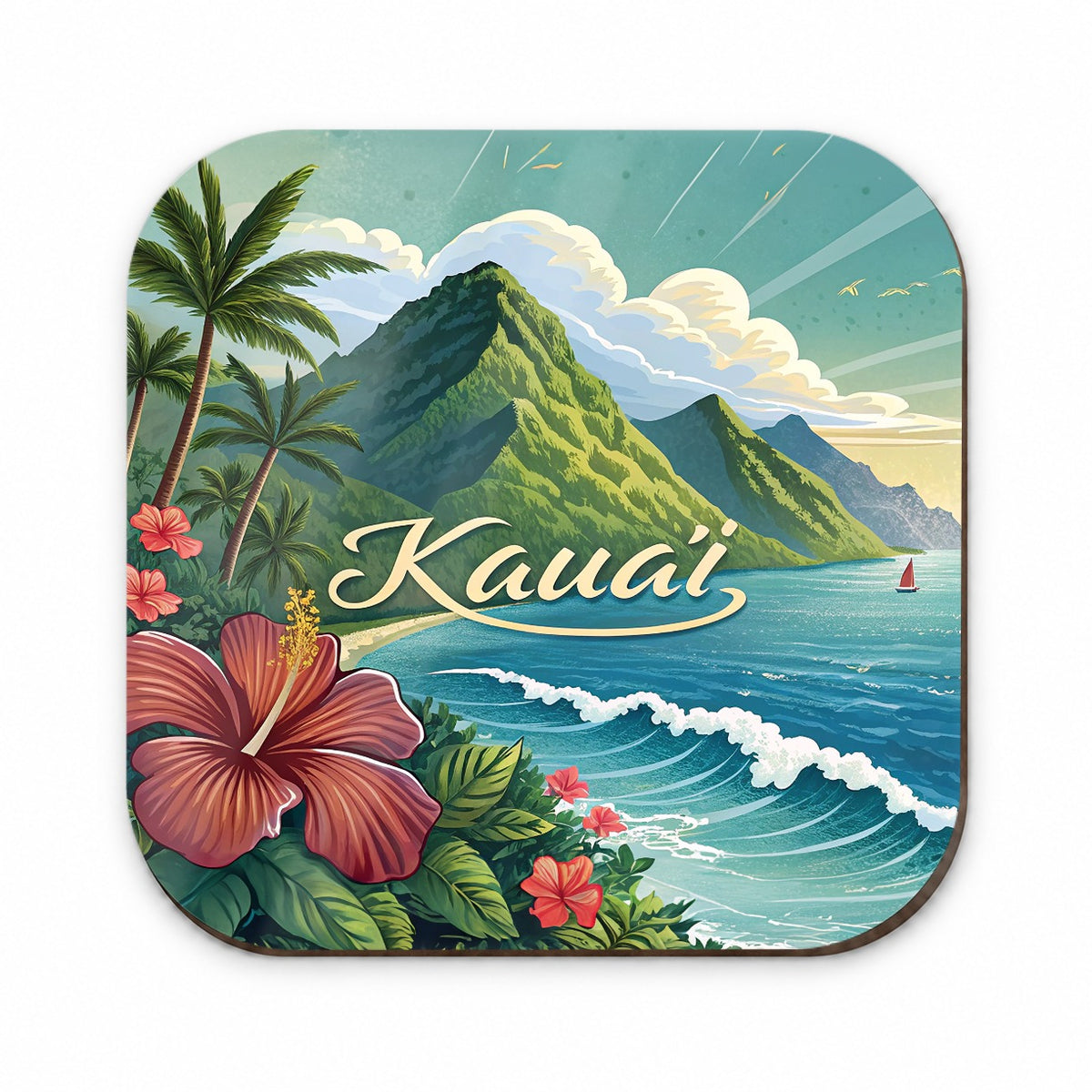 Kaua'i, Hawaii HI Travel City State Stamp Fridge Magnet