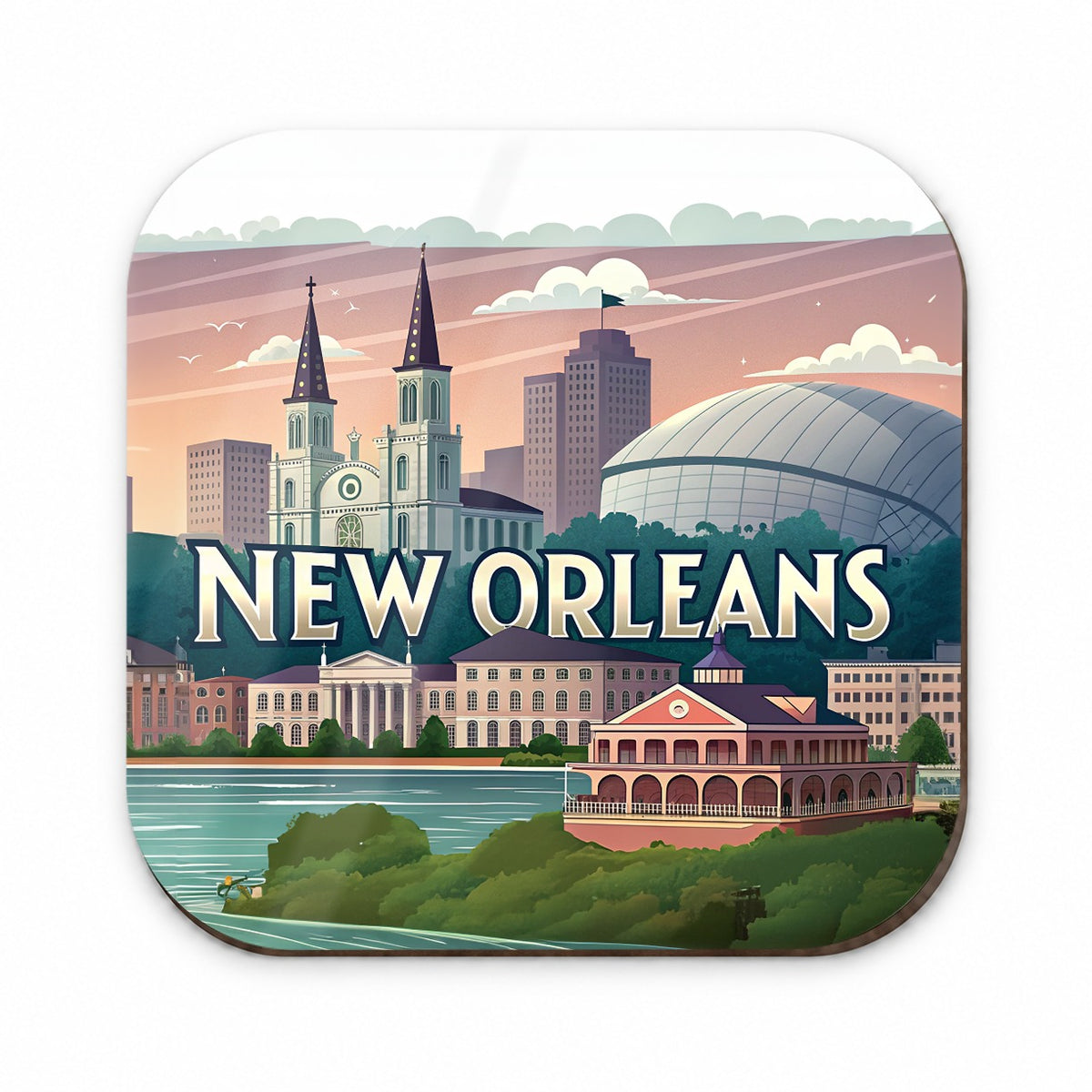 New Orleans, Louisiana LA Travel City State Stamp Fridge Magnet
