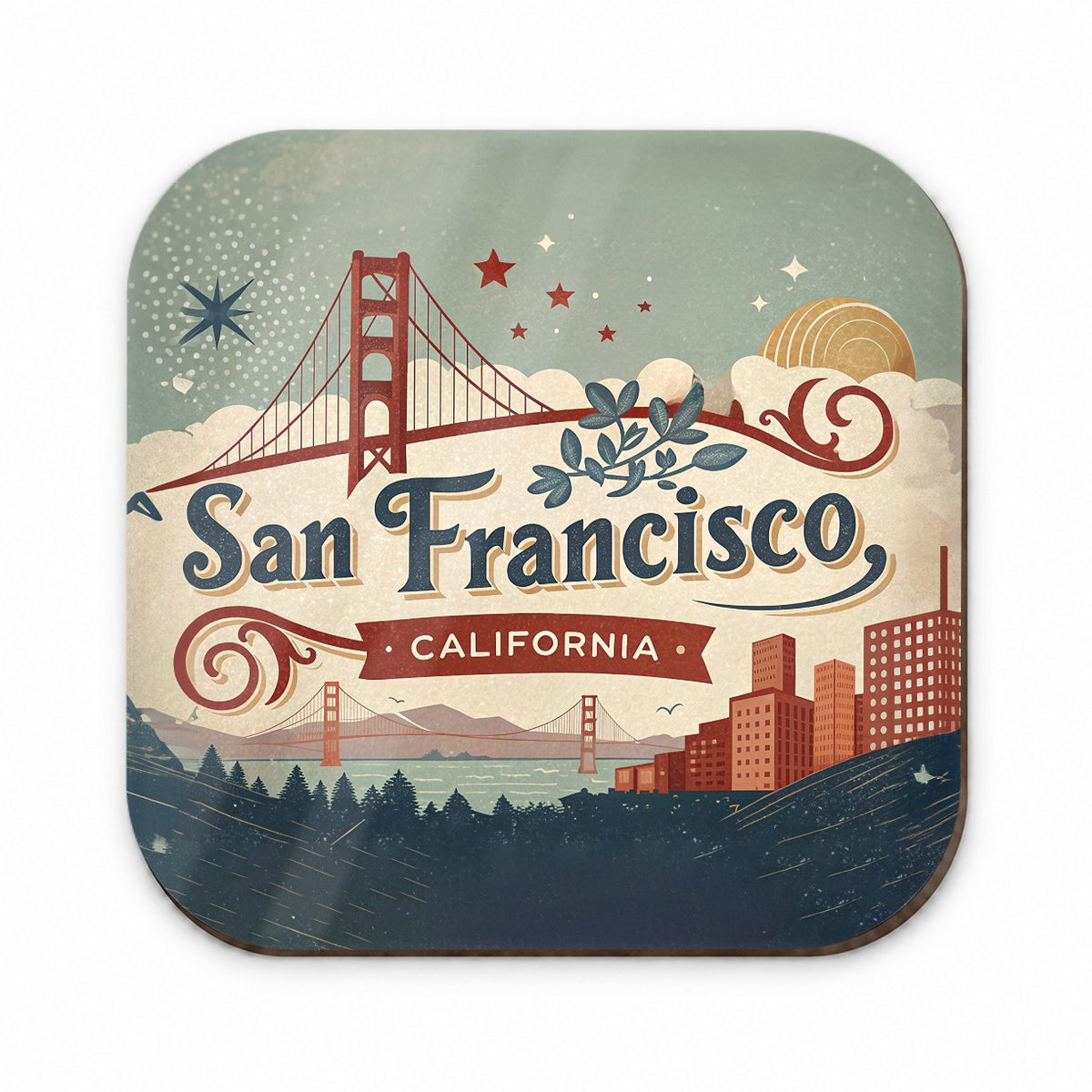 San Francisco, California CA Travel City State Stamp Fridge Magnet