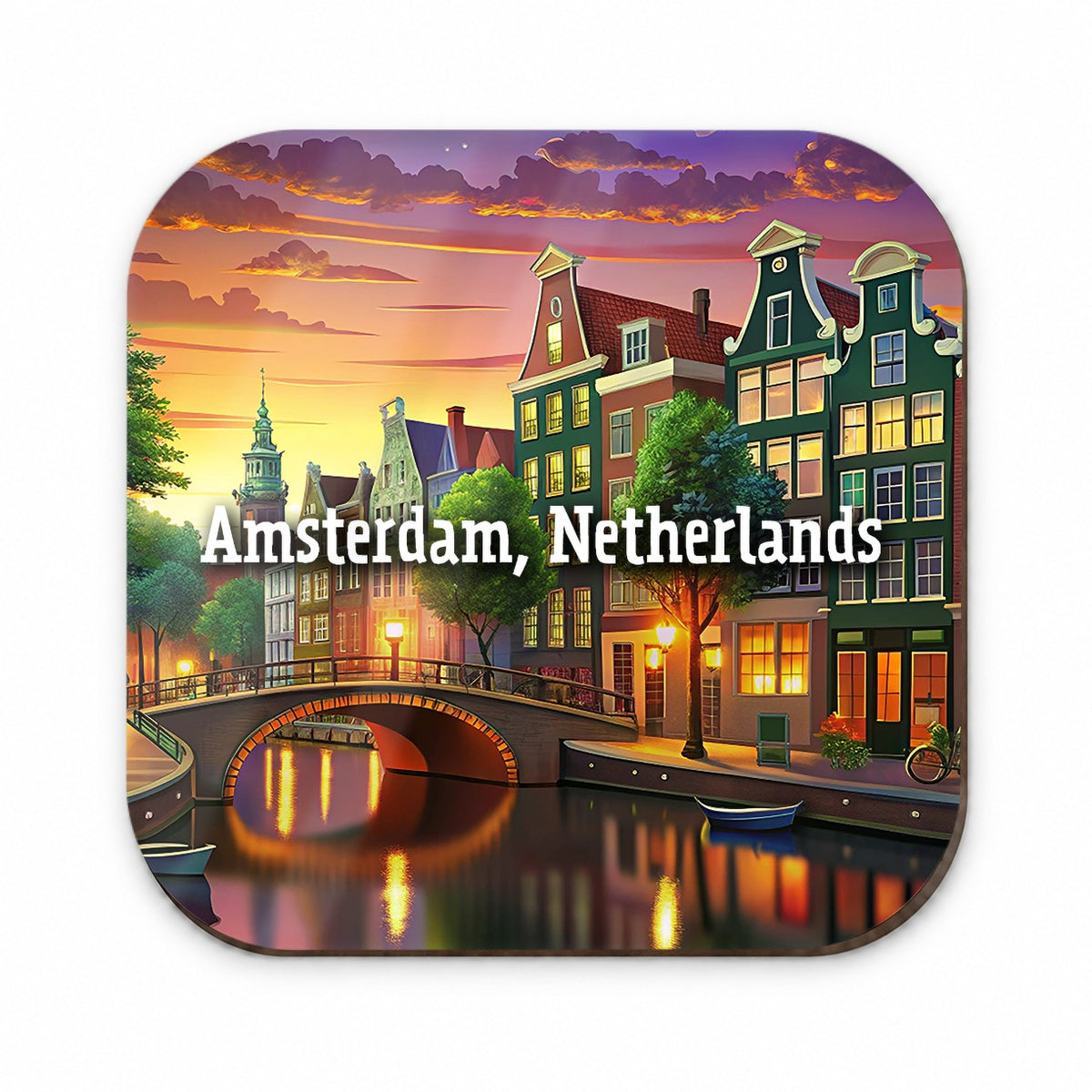 Amsterdam, Netherlands Travel City Country Stamp Fridge Magnet