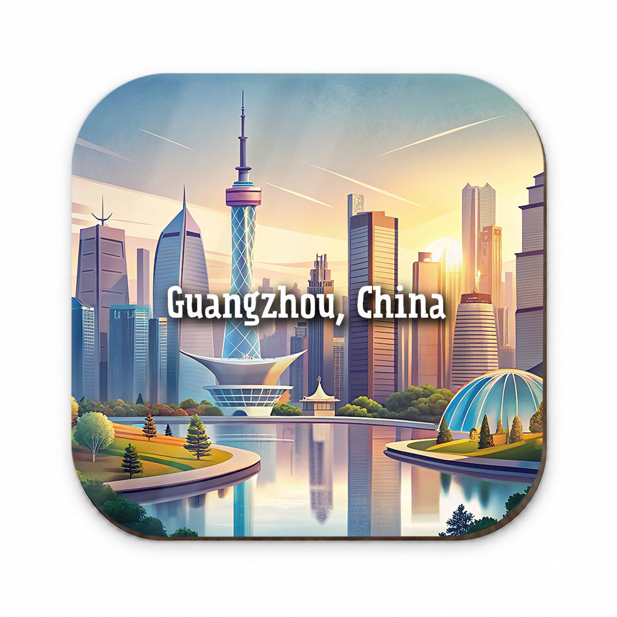 Guangzhou, China Travel City Country Stamp Fridge Magnet