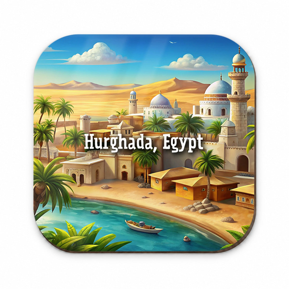 Hurghada, Egypt Travel City Country Stamp Fridge Magnet