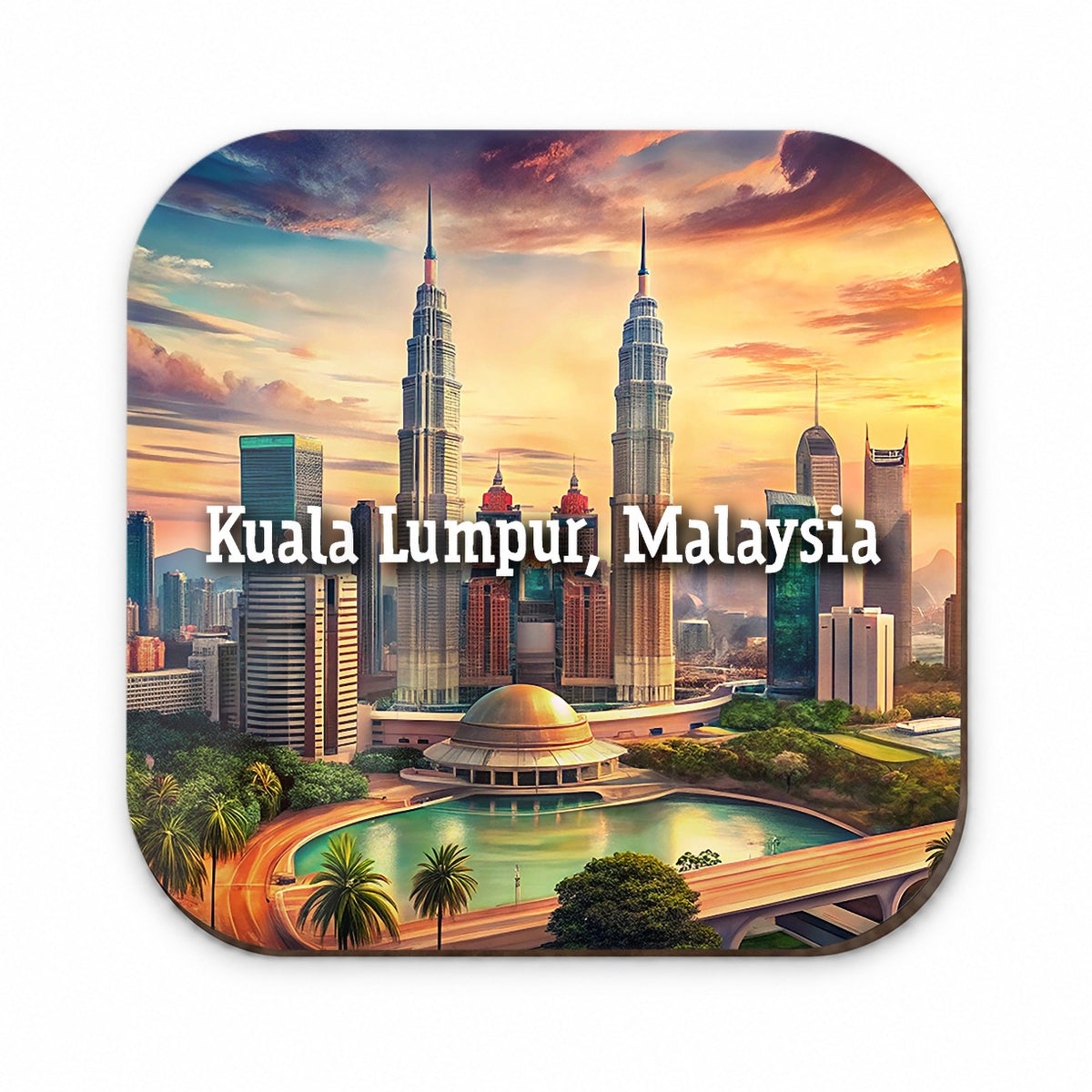 Kuala Lumpur, Malaysia Travel City Country Stamp Fridge Magnet