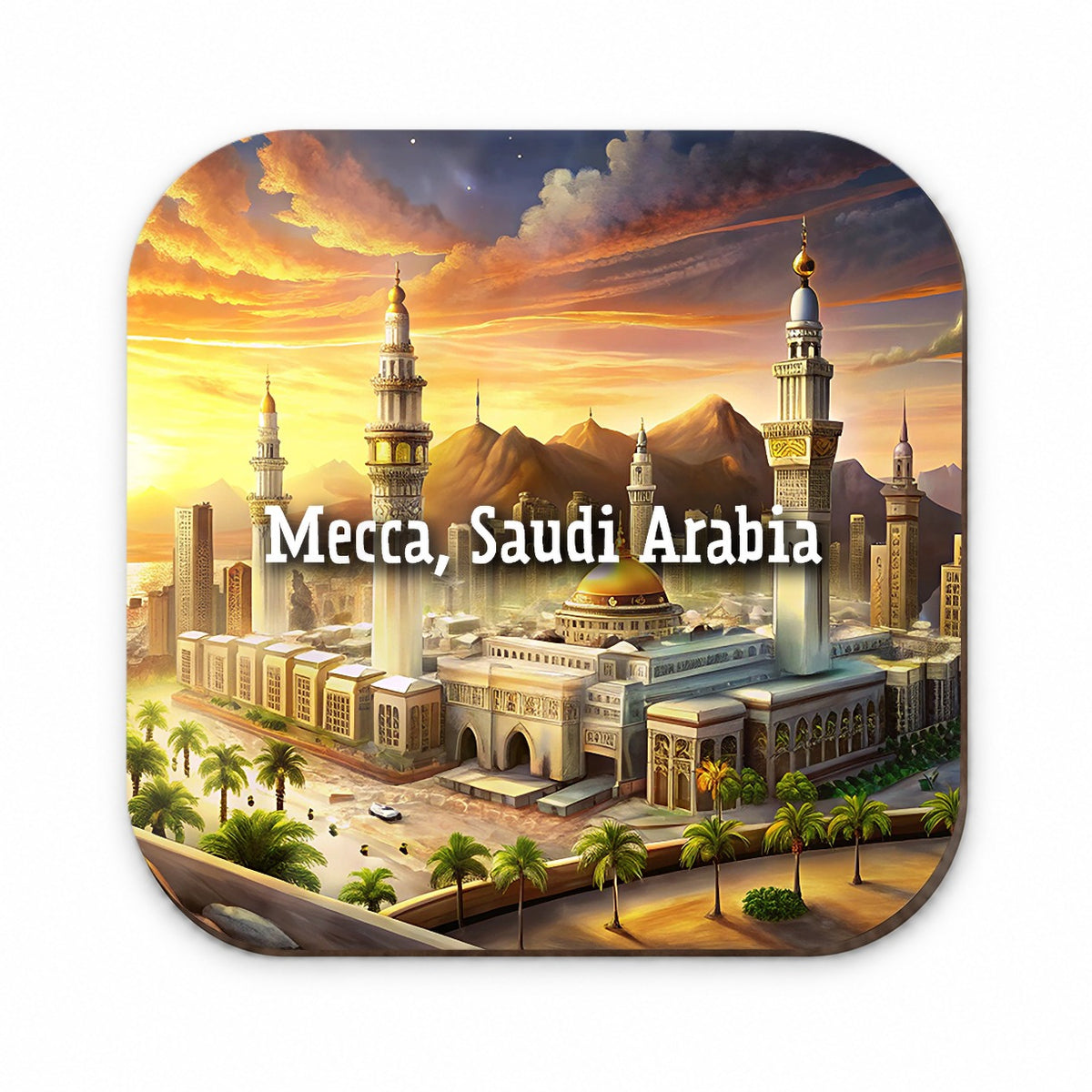 Mecca, Saudi Arabia Travel City Country Stamp Fridge Magnet